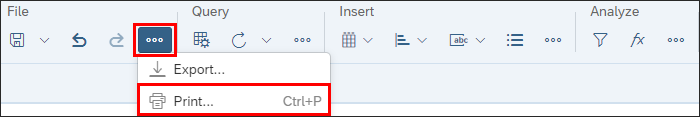 print toolbar