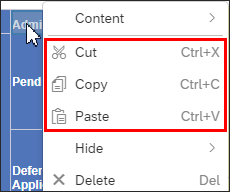 cut copy paste toolbar