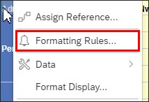formatting rules toolbar