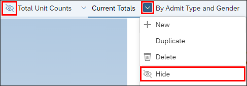 hide report tabs