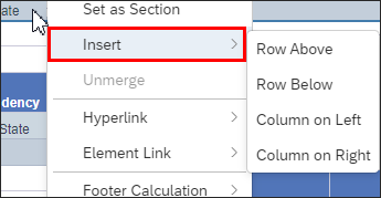 insert rows columns