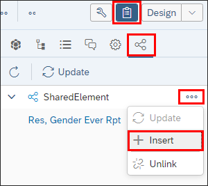 shared element insert from panel