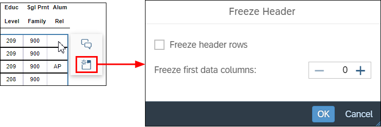 freeze rows